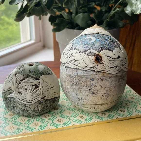 Incense Burners Handcrafted Porcelain Ceramic Art with Faces EUC - Picture 11 of 16